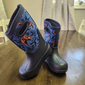 Bogs Kids Dinosaur Boots - Black and Blue